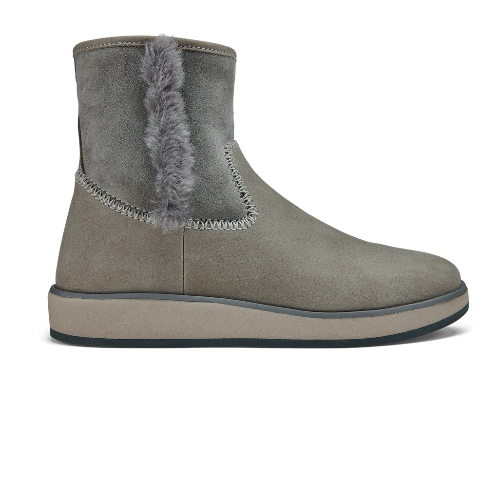 Olukai Stiefel Damen - Pa Ina Hulu Shearling Grau - 28564XKRN